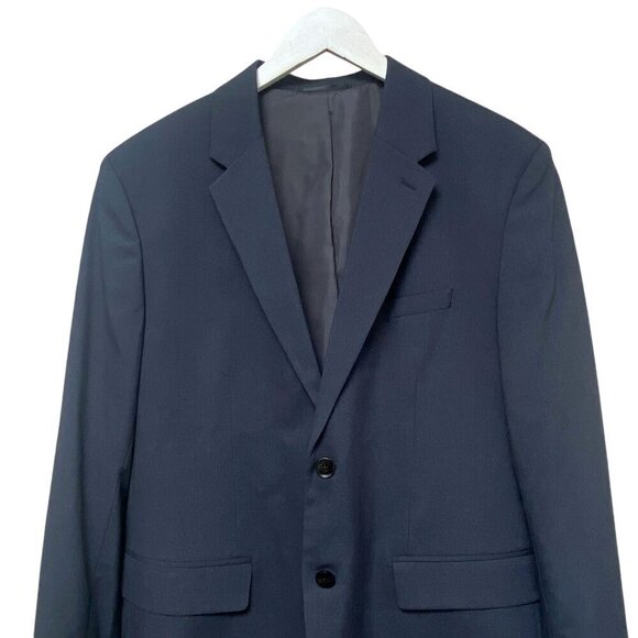H&M Mens Blazer 46R Slate Blue Sportcoat Single Breasted Jacket Skinny Fit NWOT - Picture 2 of 12